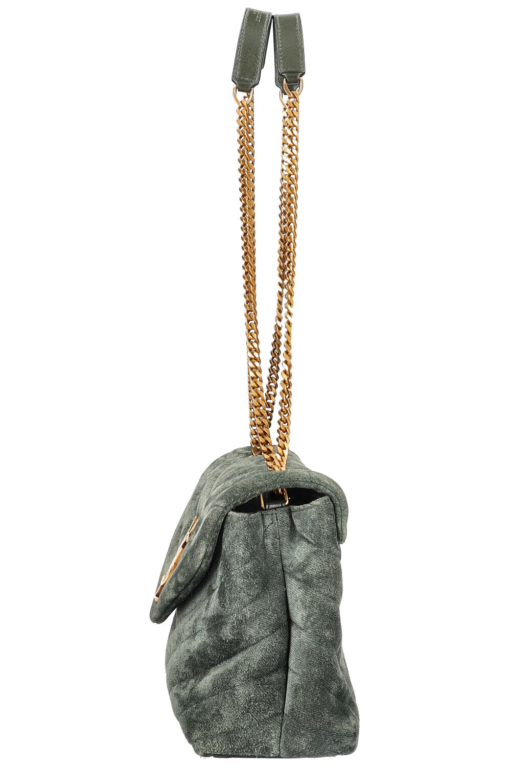 SAINT LAURENT LouLou Bag Small Suede Green