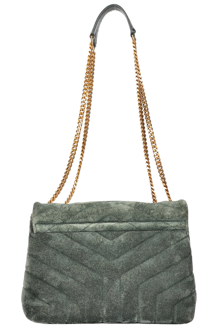 SAINT LAURENT LouLou Bag Small Suede Green