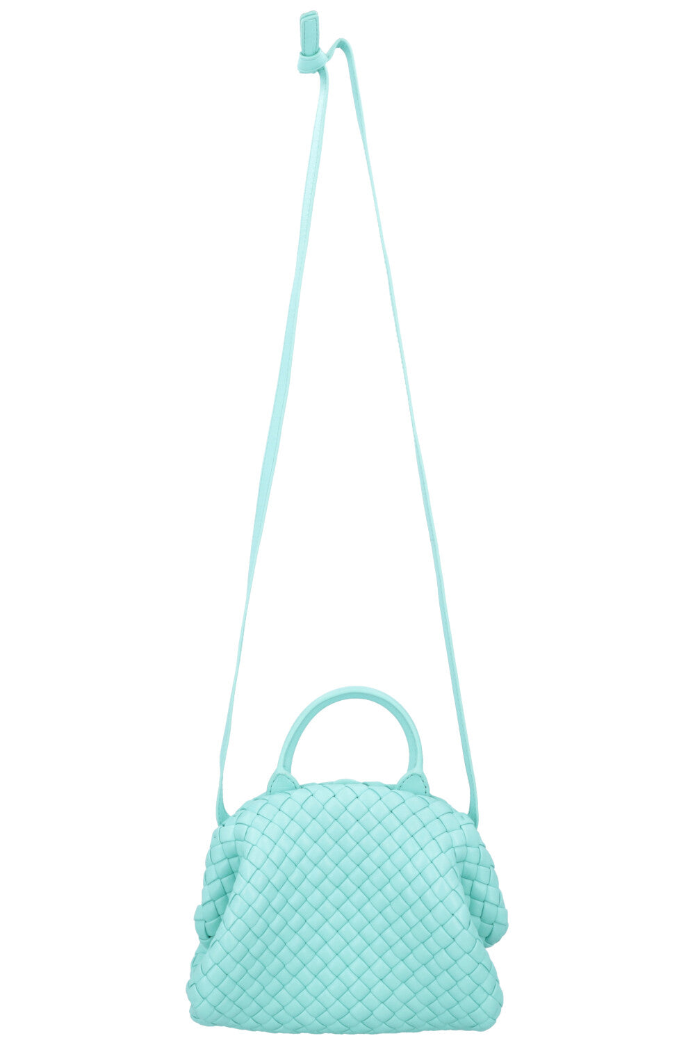 BOTTEGA VENETA Mini Handle Intrecciato Turqoise
