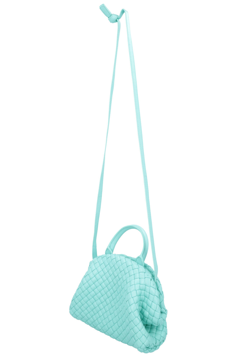 BOTTEGA VENETA Mini Handle Intrecciato Turqoise
