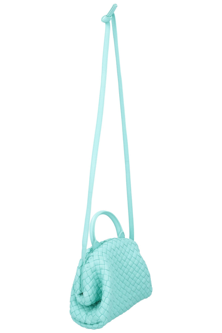 BOTTEGA VENETA Mini Handle Intrecciato Turqoise