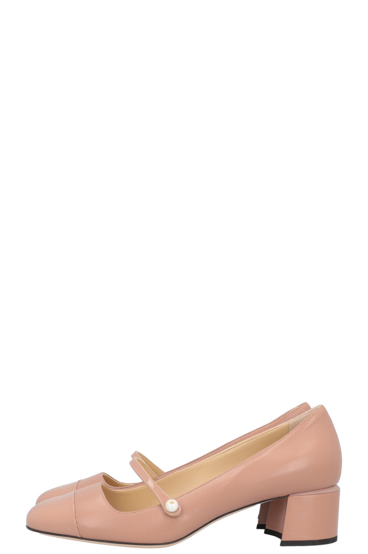 JIMMY CHOO Elisa Mary Jane Heels Nude