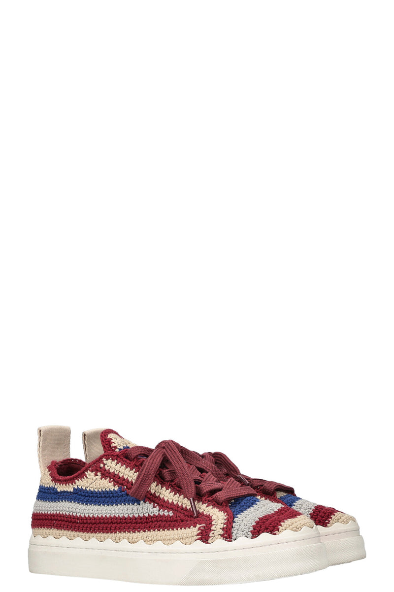 CHLOE Lauren Crochet Striped Sneakers