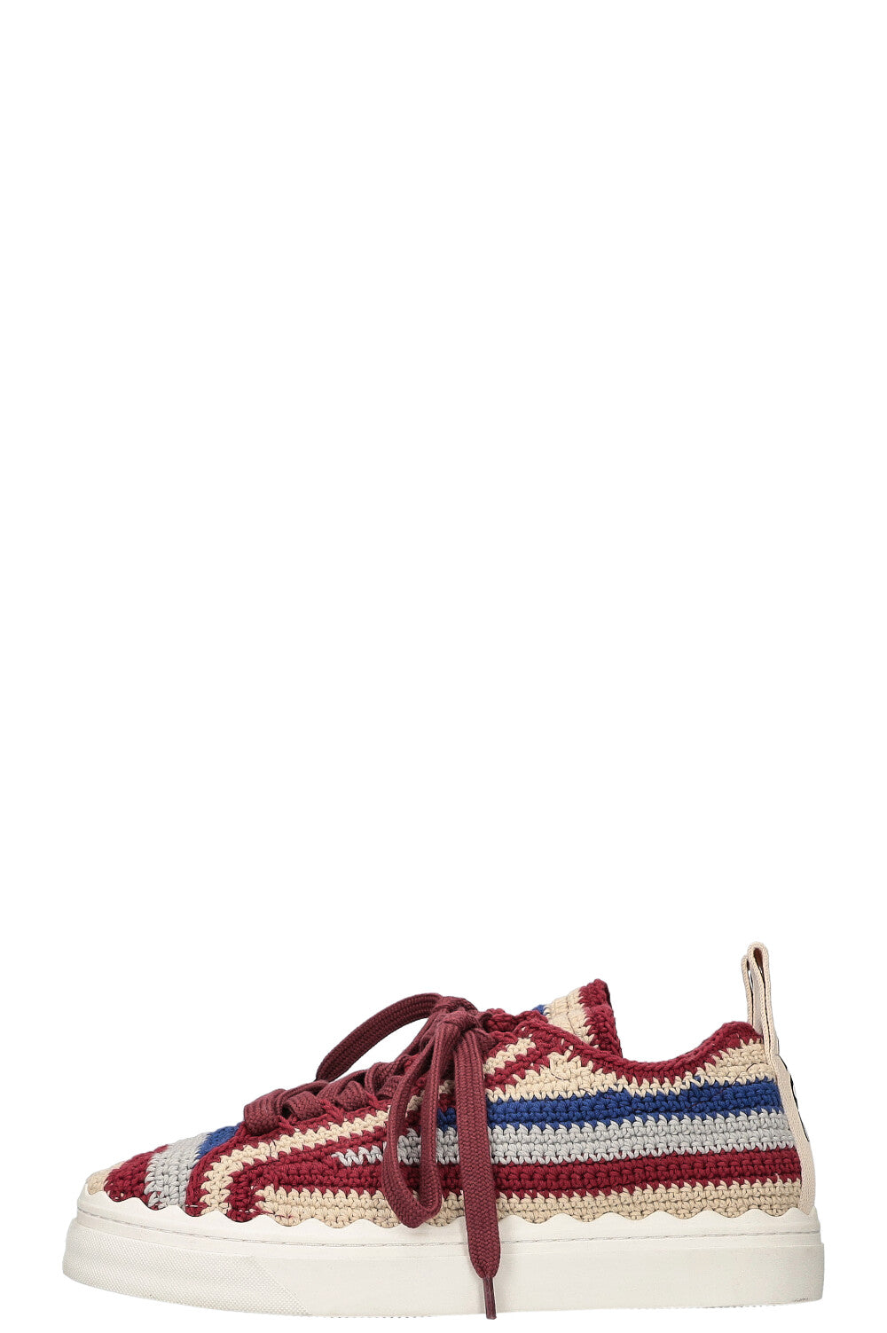 CHLOE Lauren Crochet Striped Sneakers