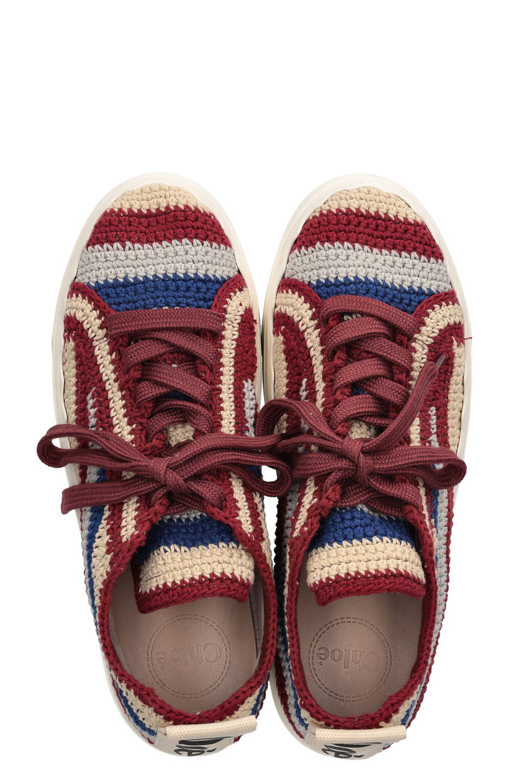 CHLOE Lauren Crochet Striped Sneakers