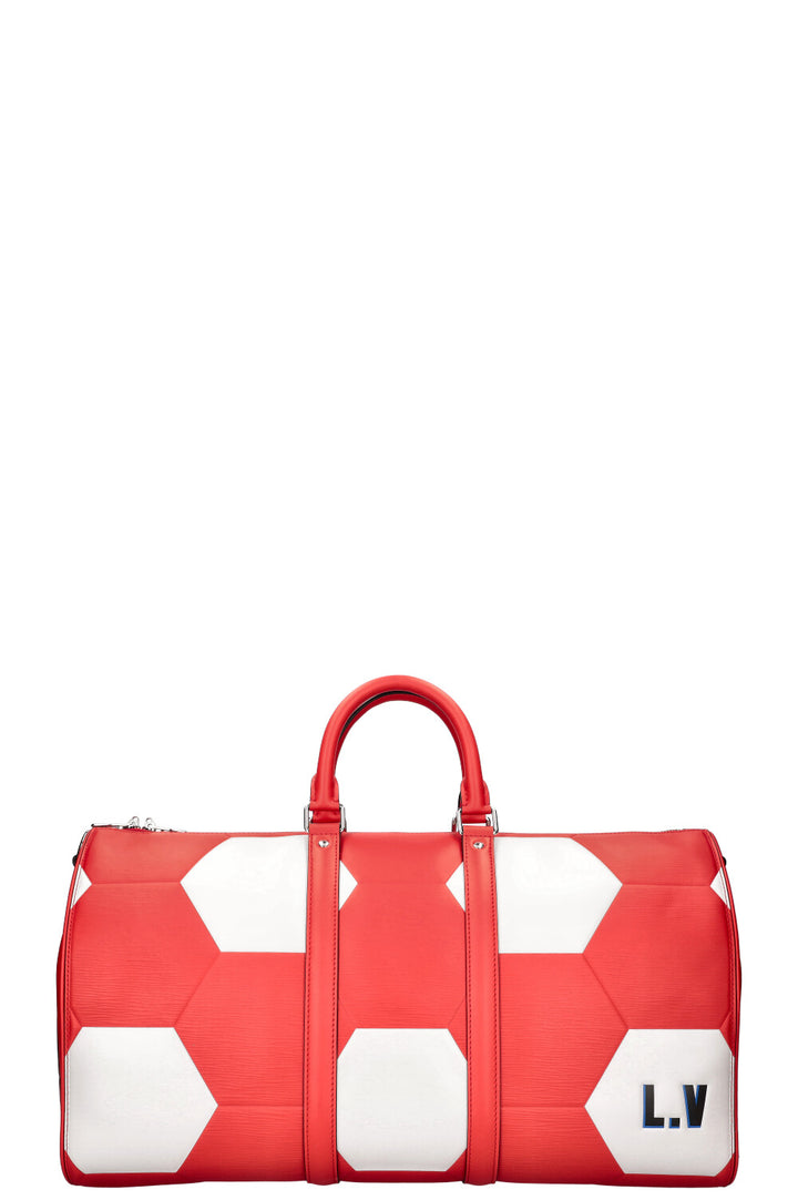LOUIS VUITTON Keepall 50 Fifa World Cup Epi Red & White
