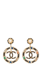 CHANEL 2020 Large CC Woven Crystal Earrings