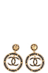 CHANEL 2020 Large CC Woven Crystal Earrings
