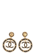 CHANEL 2020 Large CC Woven Crystal Earrings