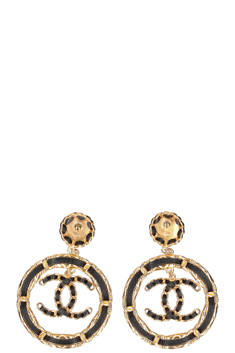 CHANEL 2020 Large CC Woven Crystal Earrings