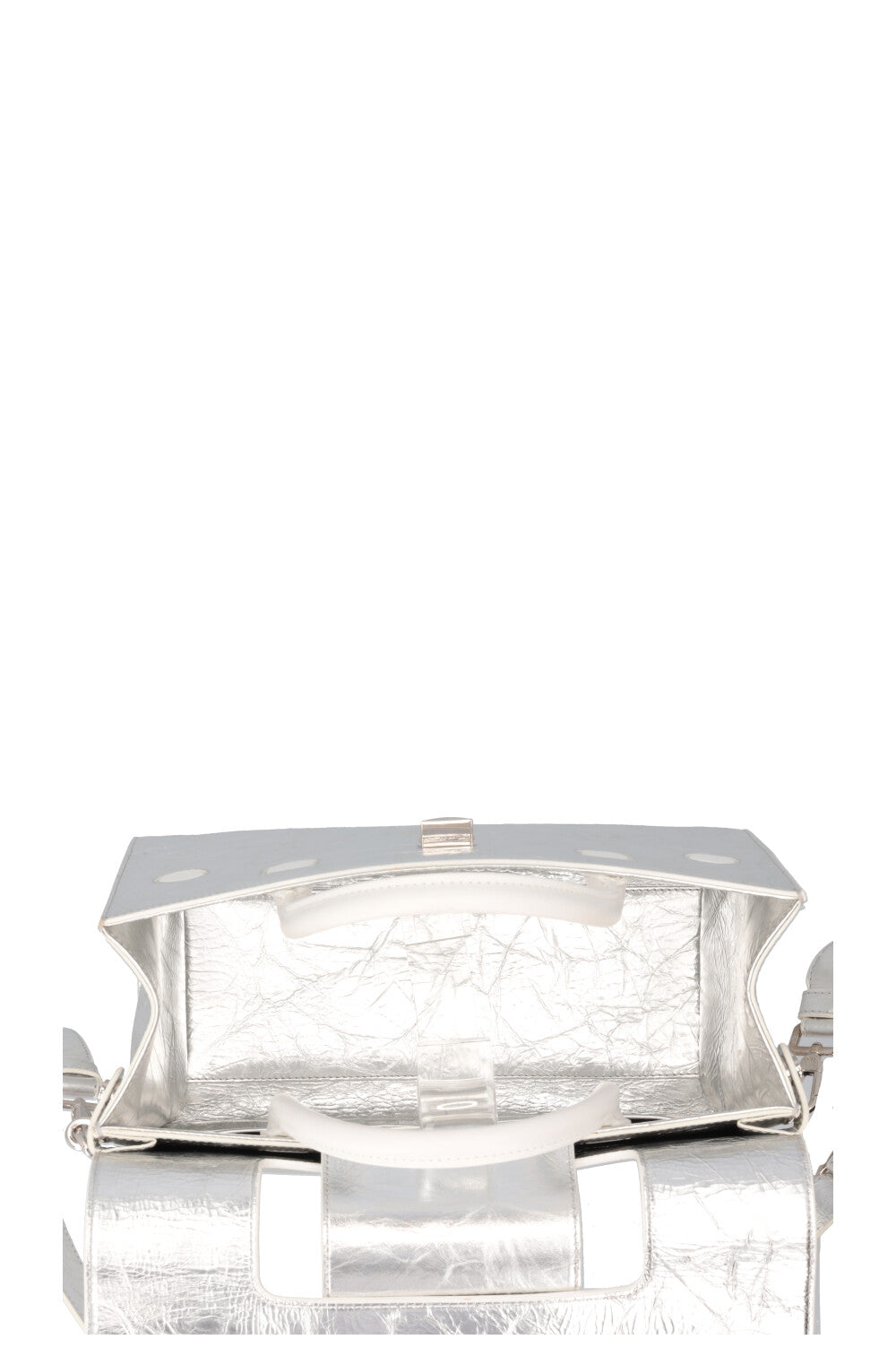 CHRISTIAN DIOR Medium Diorever Tote Leather Silver