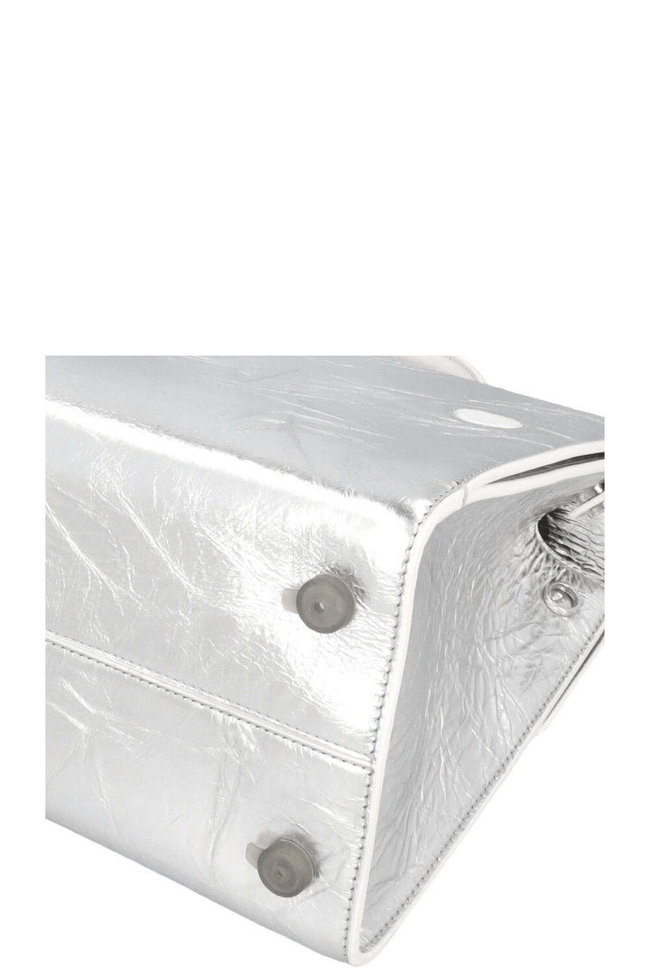 CHRISTIAN DIOR Medium Diorever Tote Leather Silver