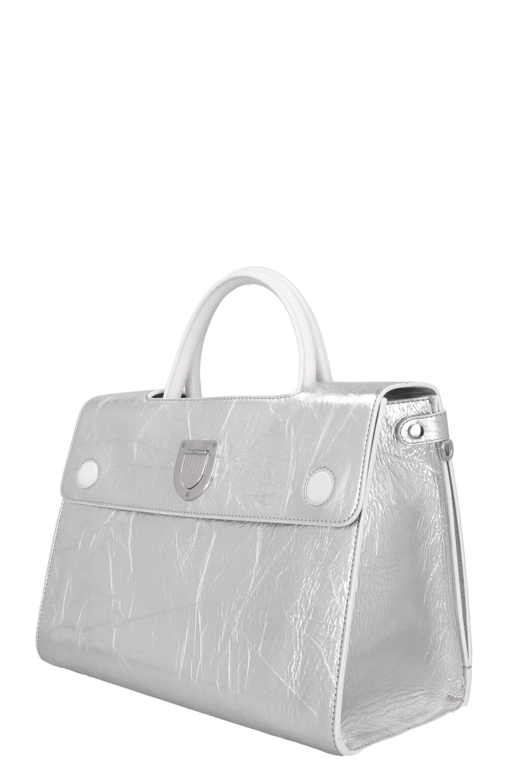 CHRISTIAN DIOR Medium Diorever Tote Leather Silver