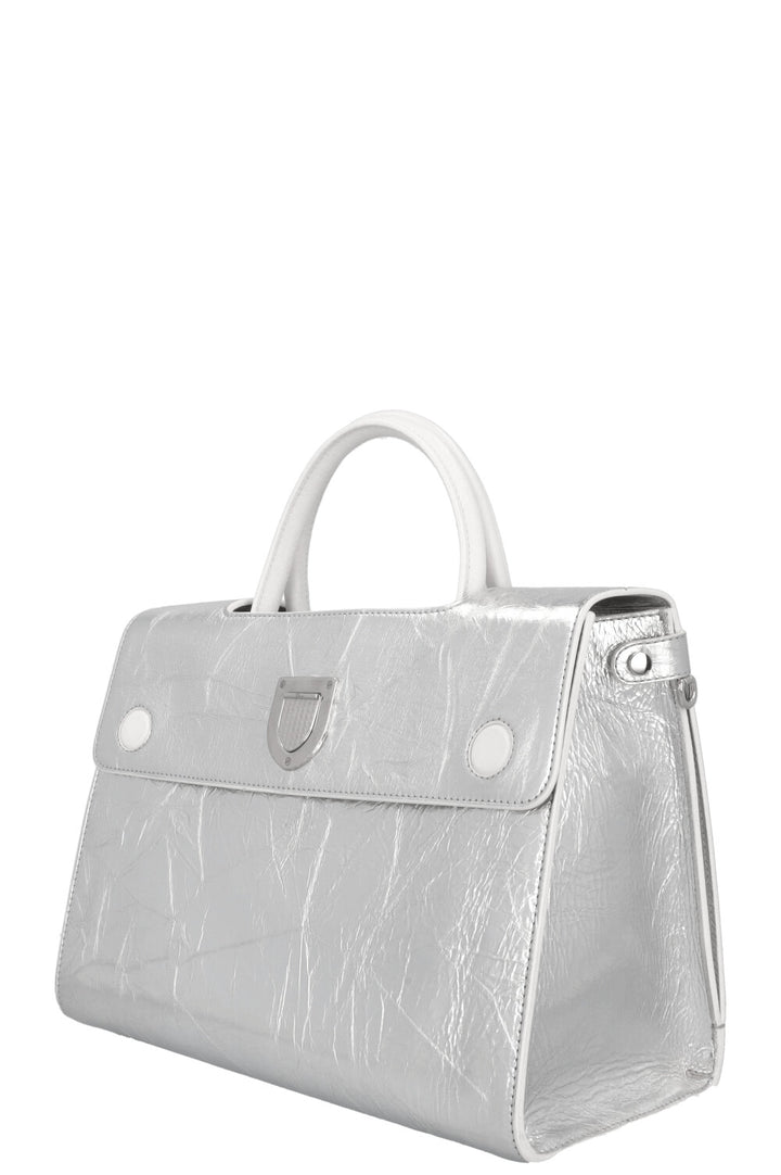 CHRISTIAN DIOR Medium Diorever Tote Leather Silver