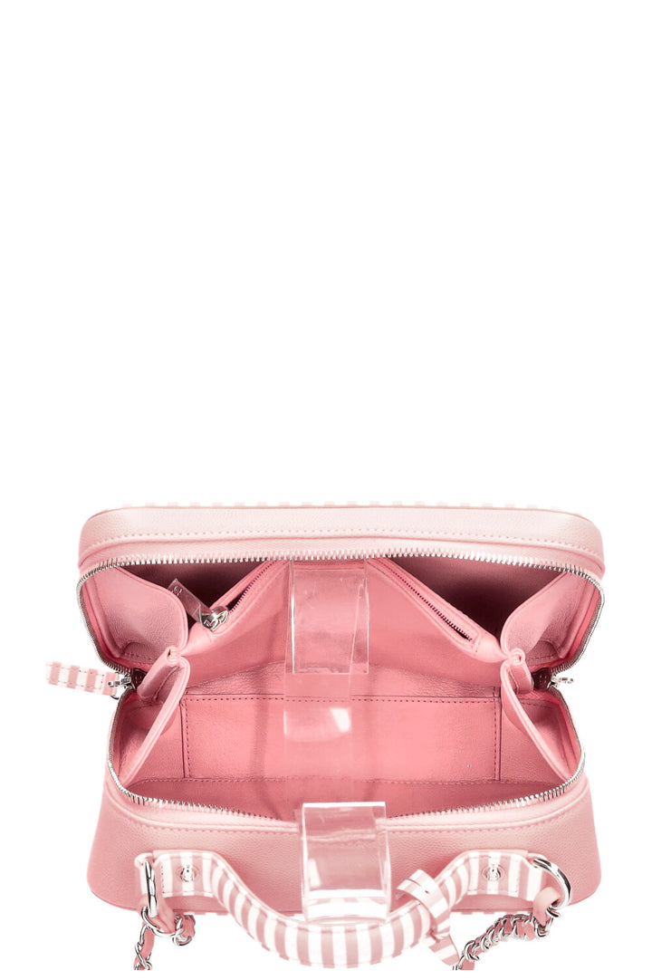 CHANEL 2018 Filigree Vanity Top Handle Bag Pink