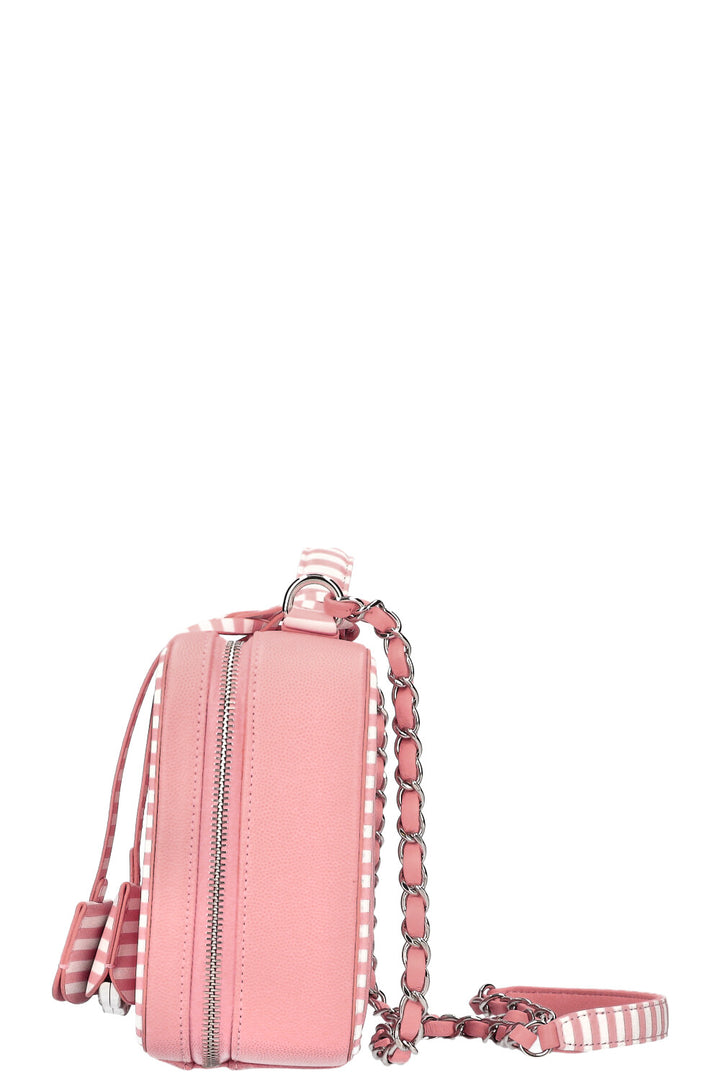 CHANEL 2018 Filigree Vanity Top Handle Bag Pink