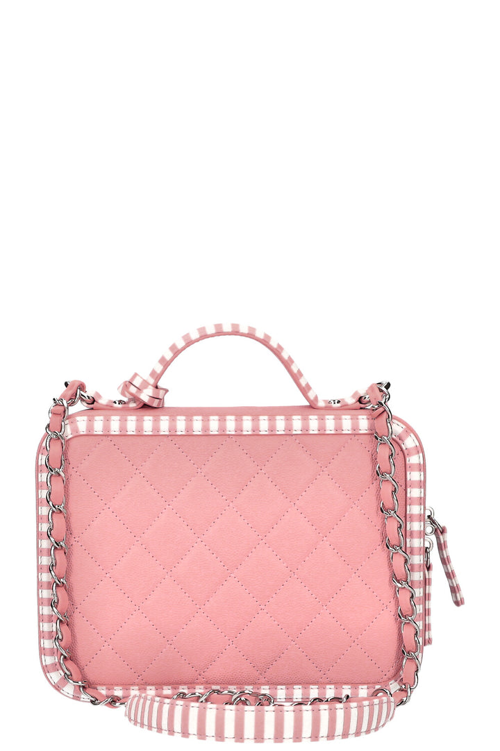 CHANEL 2018 Filigree Vanity Top Handle Bag Pink