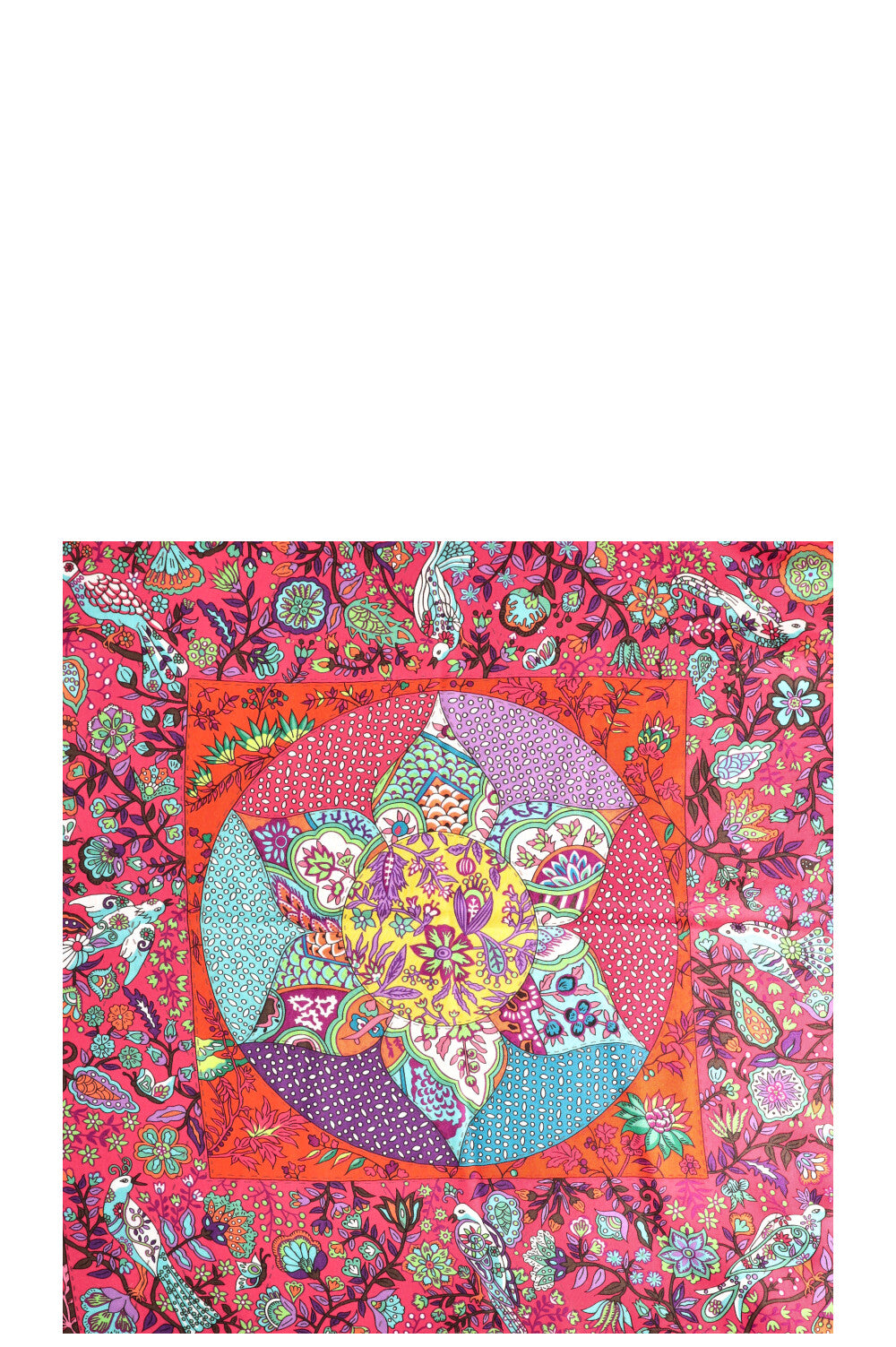HERMÈS Foulard Pique Fleuri de Provence 140 Cachemire Orange