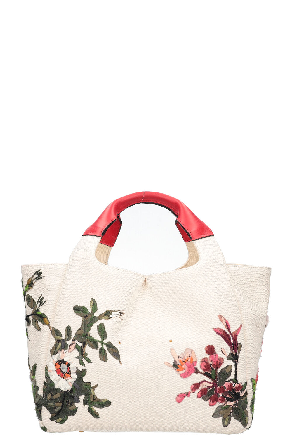VALENTINO Sac Atelier Toile Brodée Beige