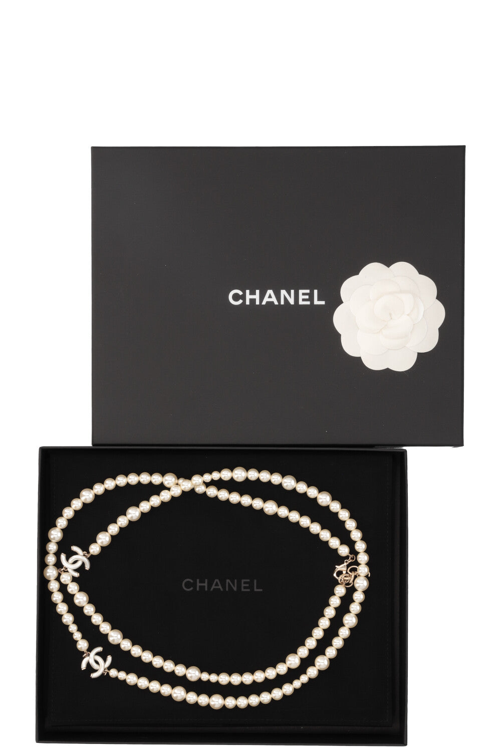 CHANEL Necklace Pearl CC