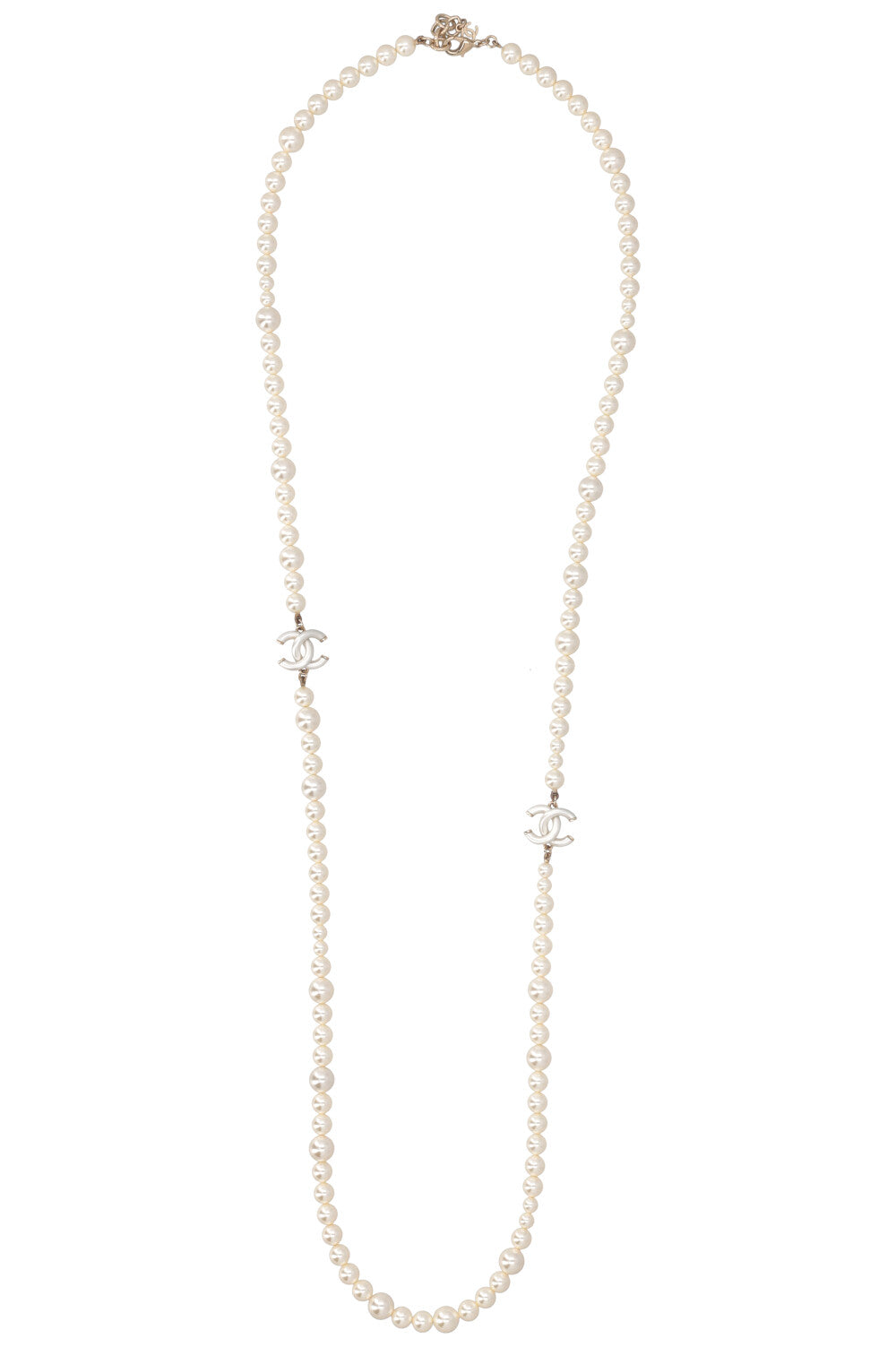 CHANEL Necklace Pearl CC