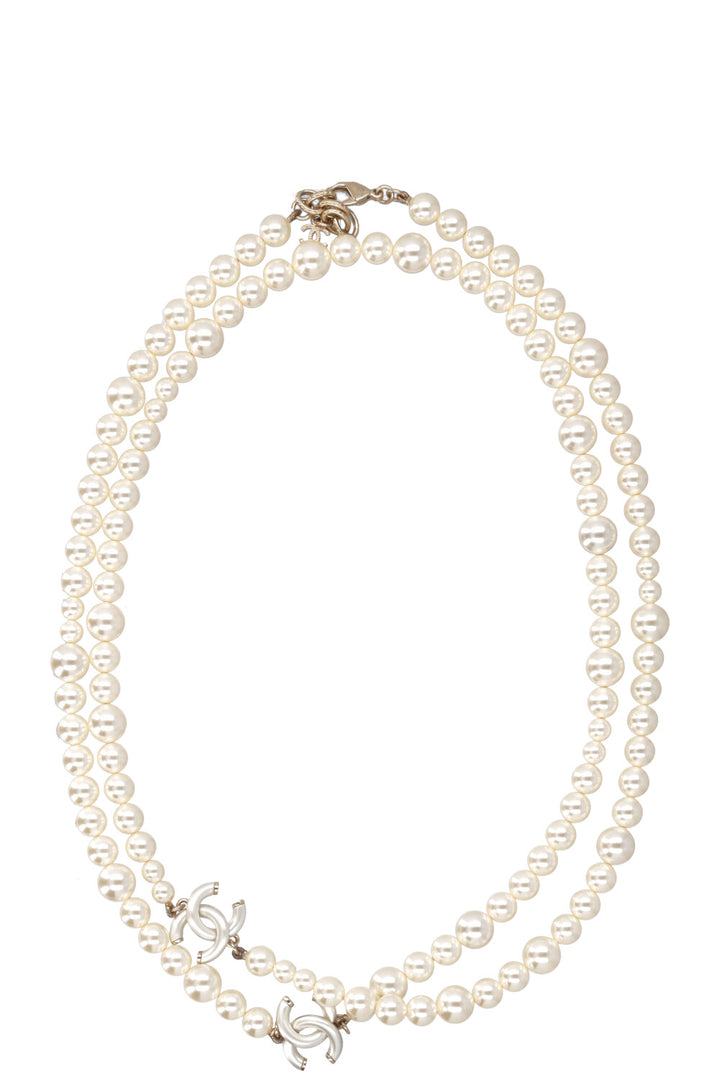 CHANEL Necklace Pearl CC