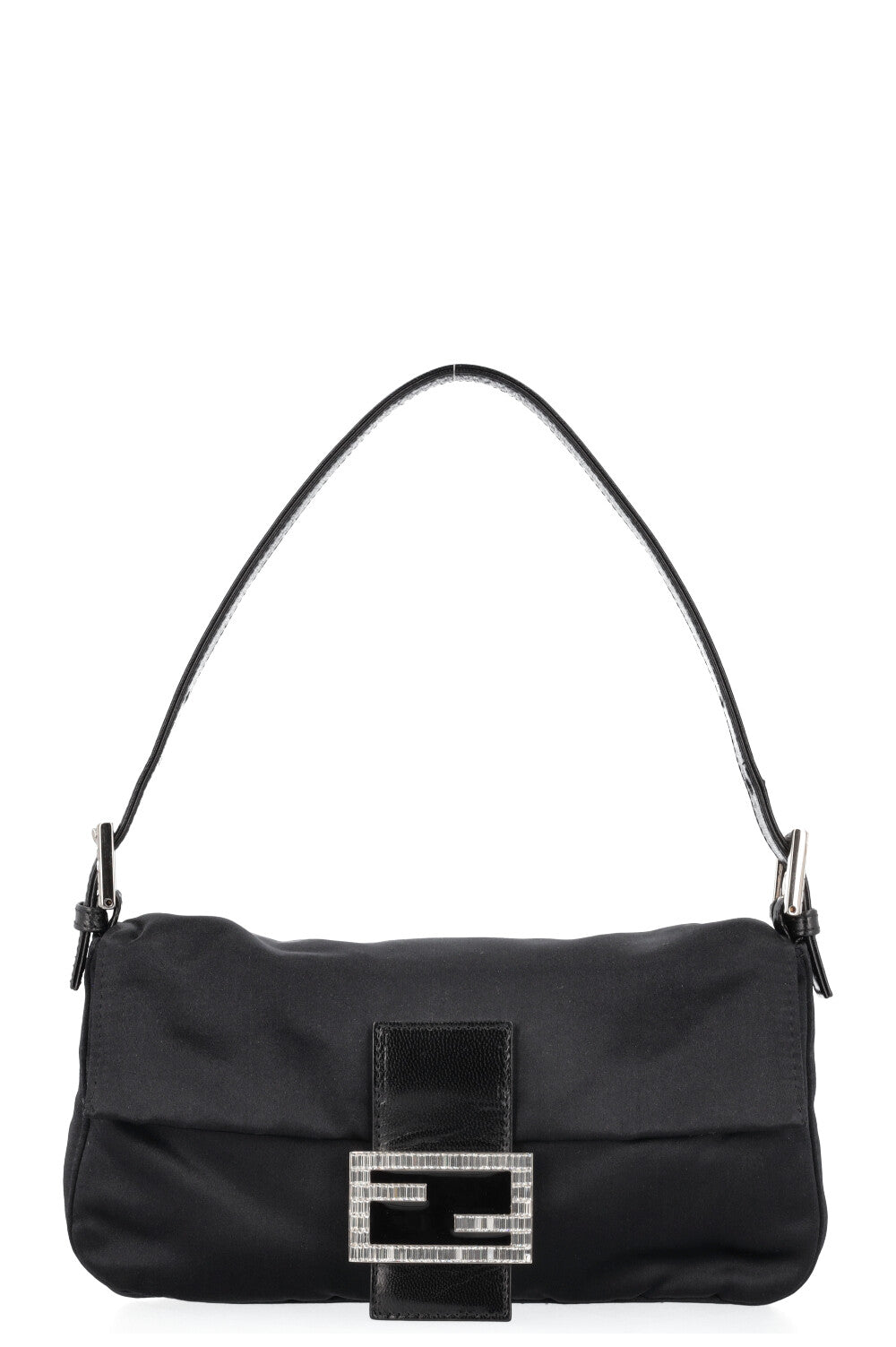 FENDI Baguette Bag Satin Black Sparkle