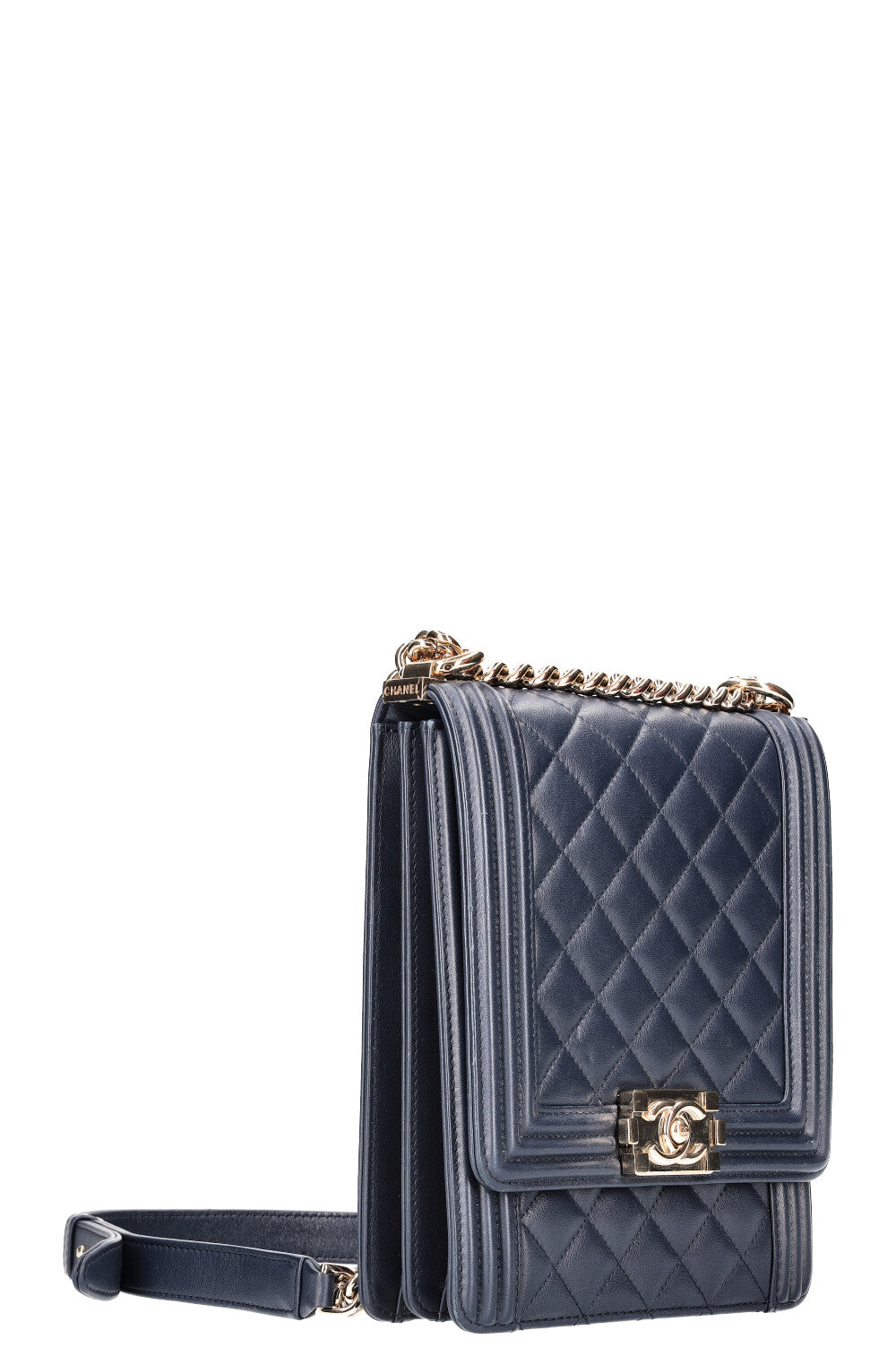 CHANEL North South Boy Flap Bag Blue