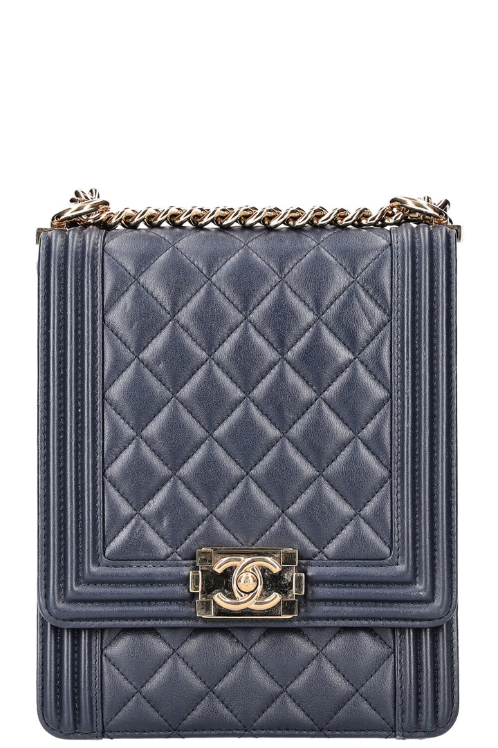 CHANEL North South Boy Flap Bag Blue