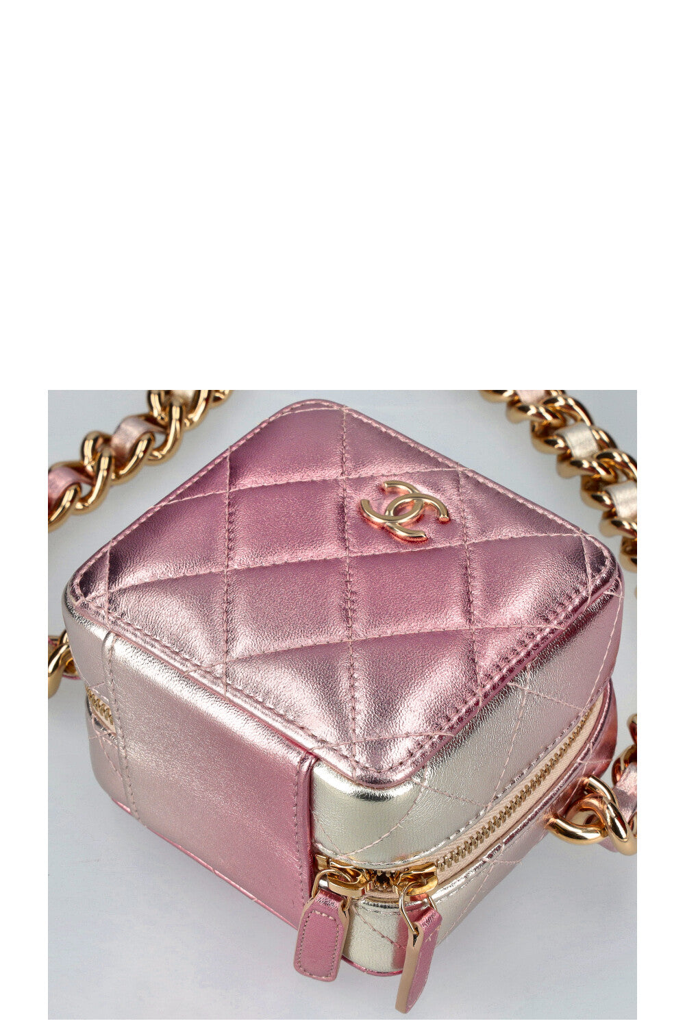 CHANEL Coco Punk Cube Bag Metallic Pink