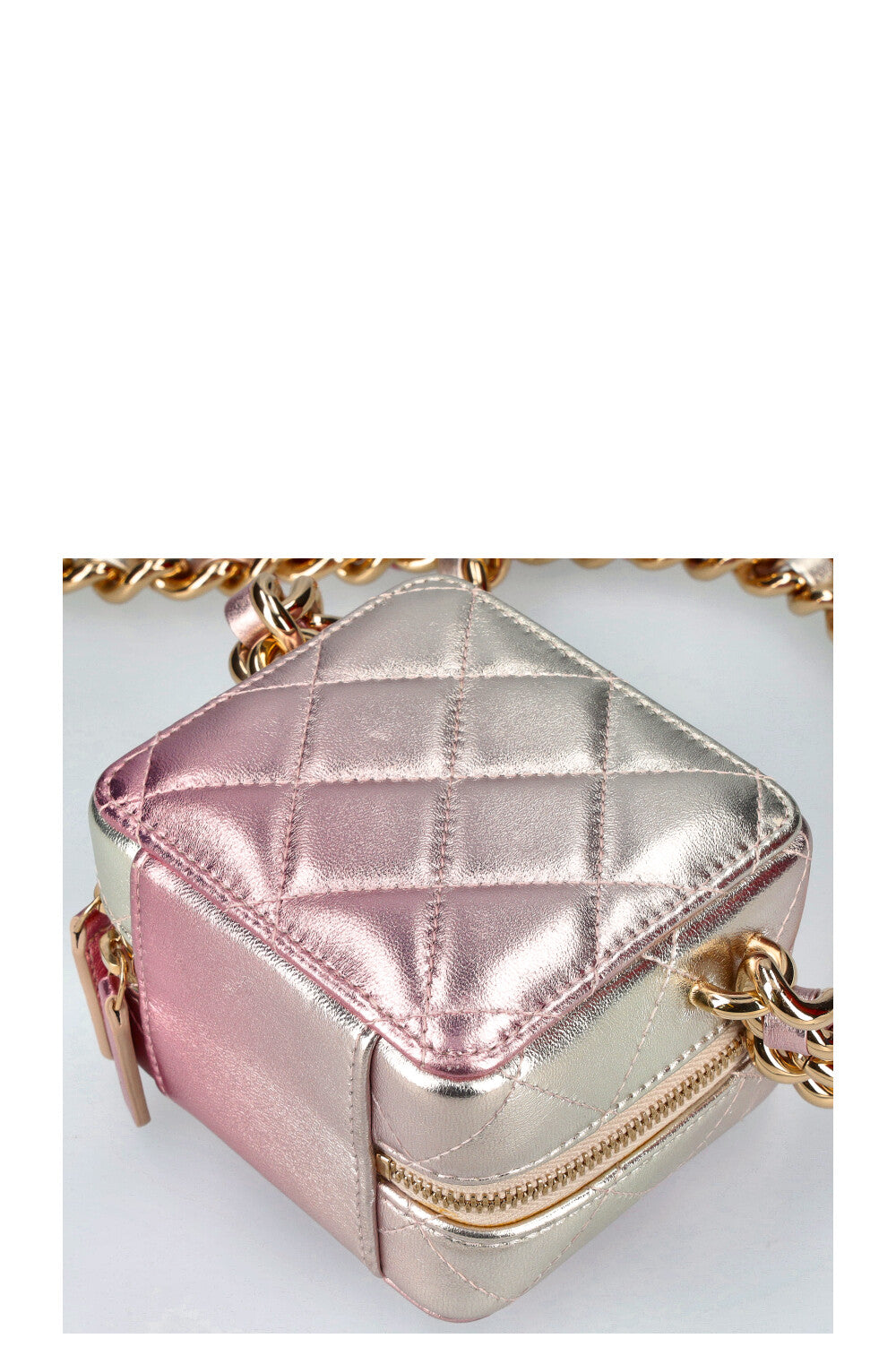 CHANEL Coco Punk Cube Bag Metallic Pink