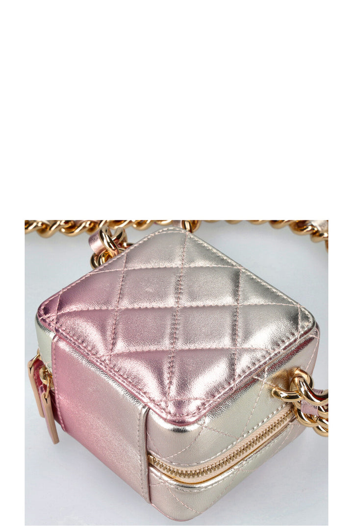 CHANEL Coco Punk Cube Bag Metallic Pink