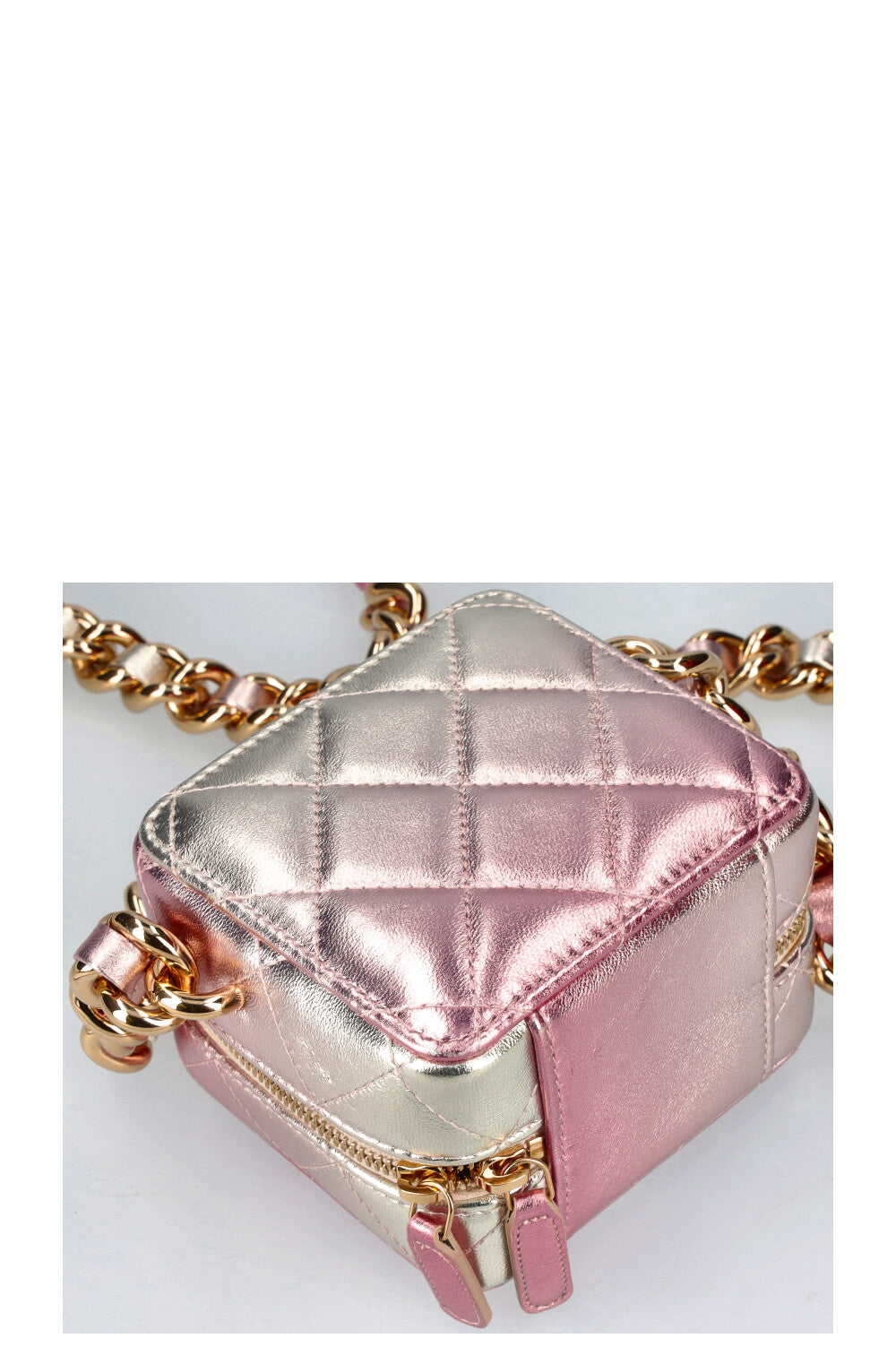 CHANEL Coco Punk Cube Bag Metallic Pink