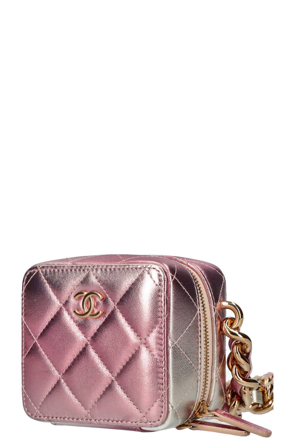 CHANEL Coco Punk Cube Bag Metallic Pink