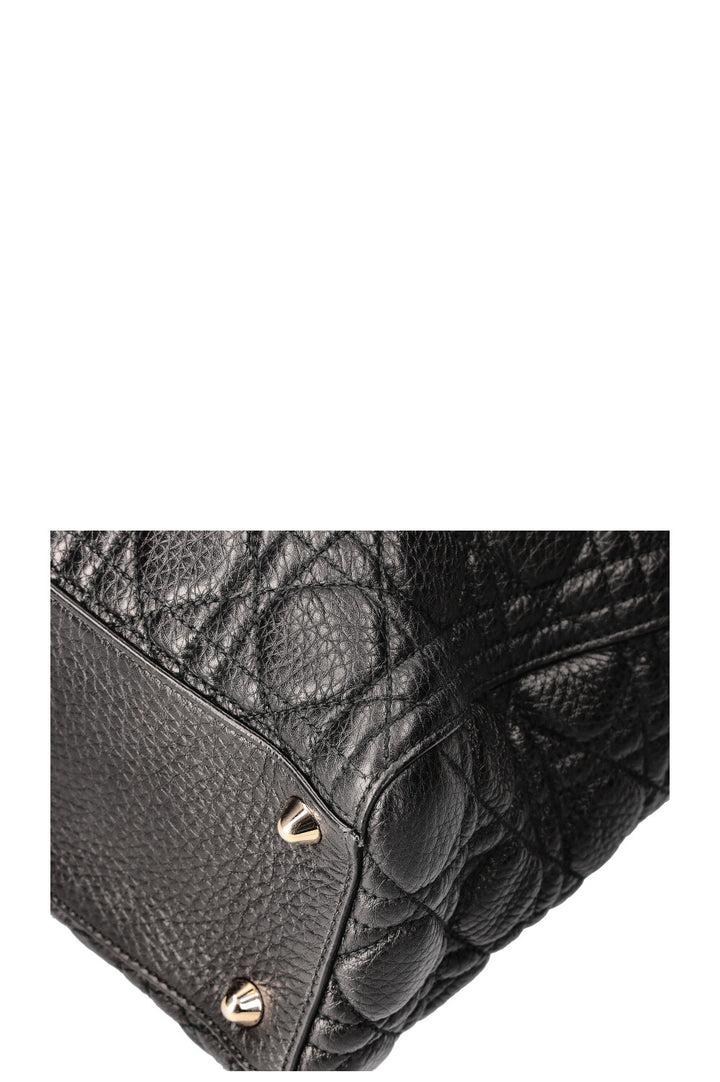 CHRISTIAN DIOR Lady Dior Bag Quilted Grained Calfskin Black