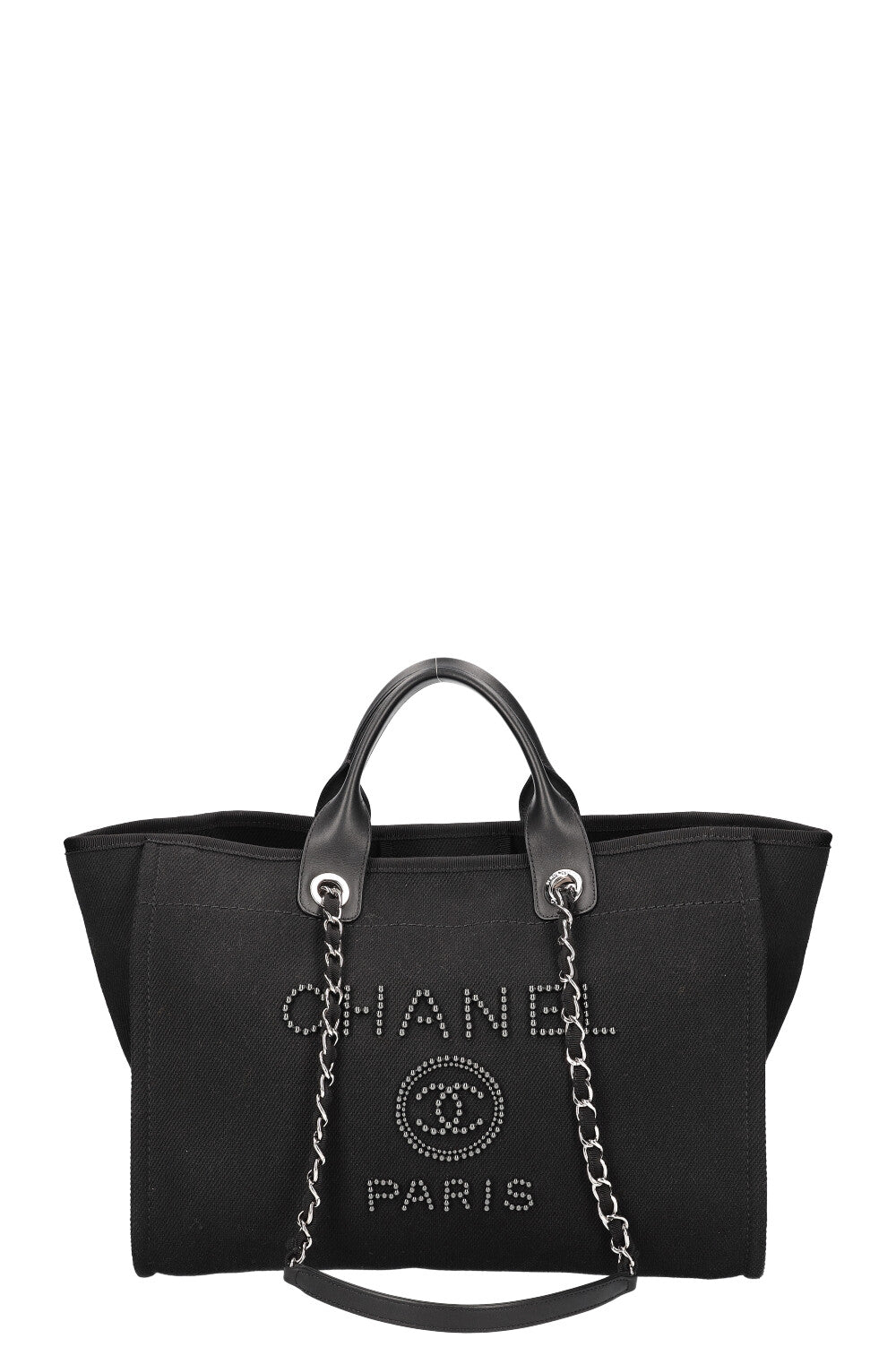 CHANEL Large Deauville Tote Pearl Embellished Black – REAWAKE