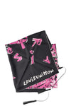 LOUIS VUITTON Stephen Sprouse Scarf Tassels Pink Black