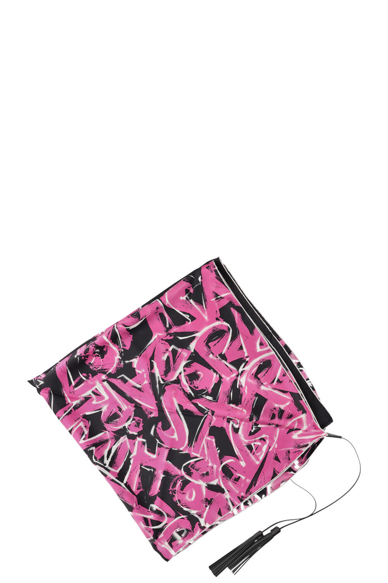 LOUIS VUITTON Stephen Sprouse Scarf Tassels Pink Black