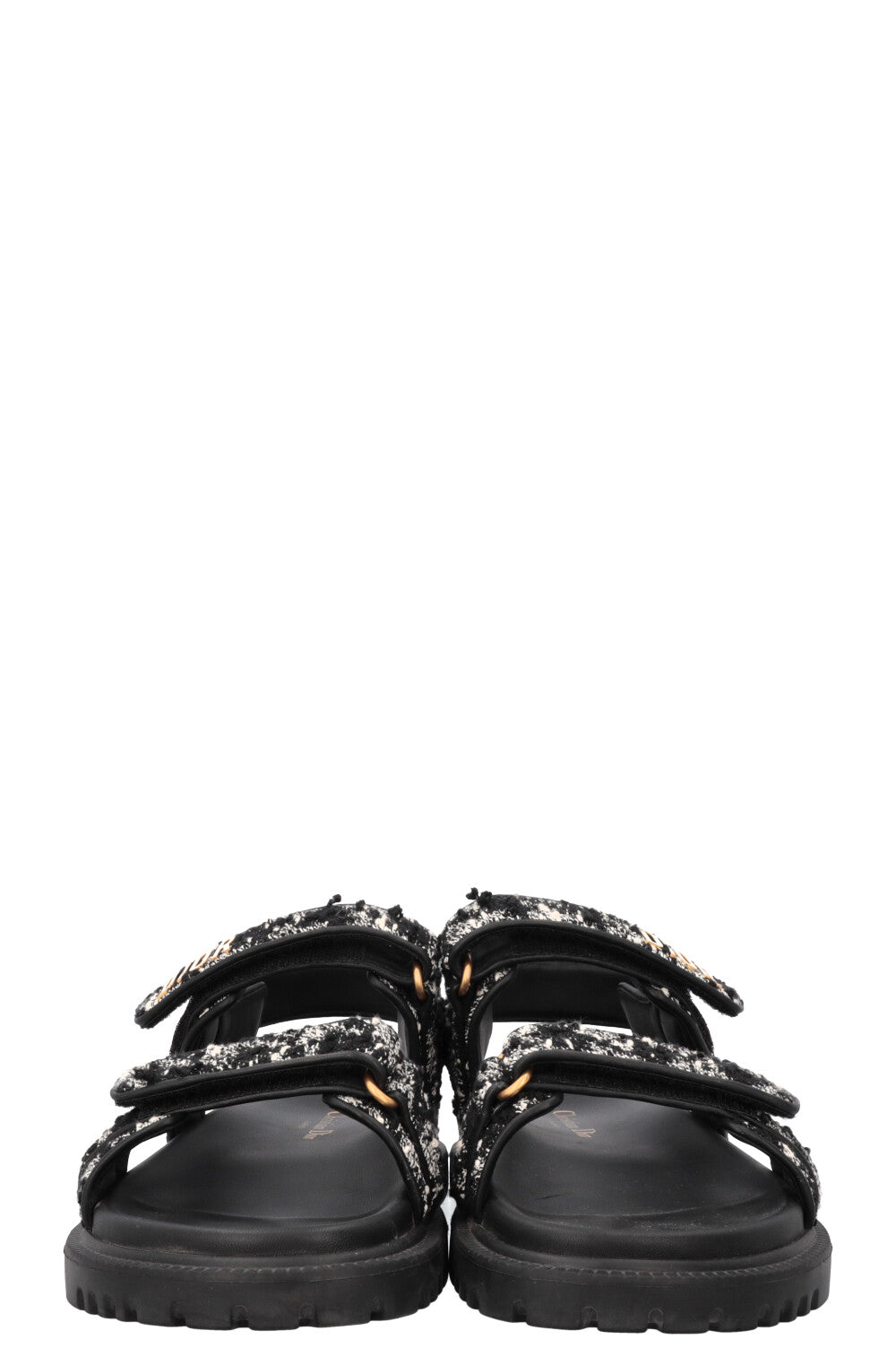 CHRISTIAN DIOR Dioract Tweed Sandals Black
