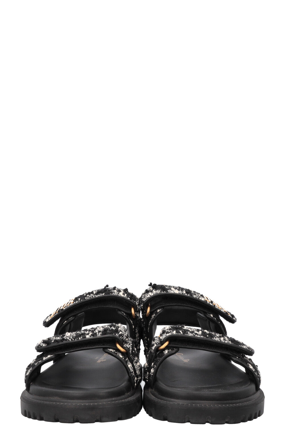 CHRISTIAN DIOR Dioract Tweed Sandals Black