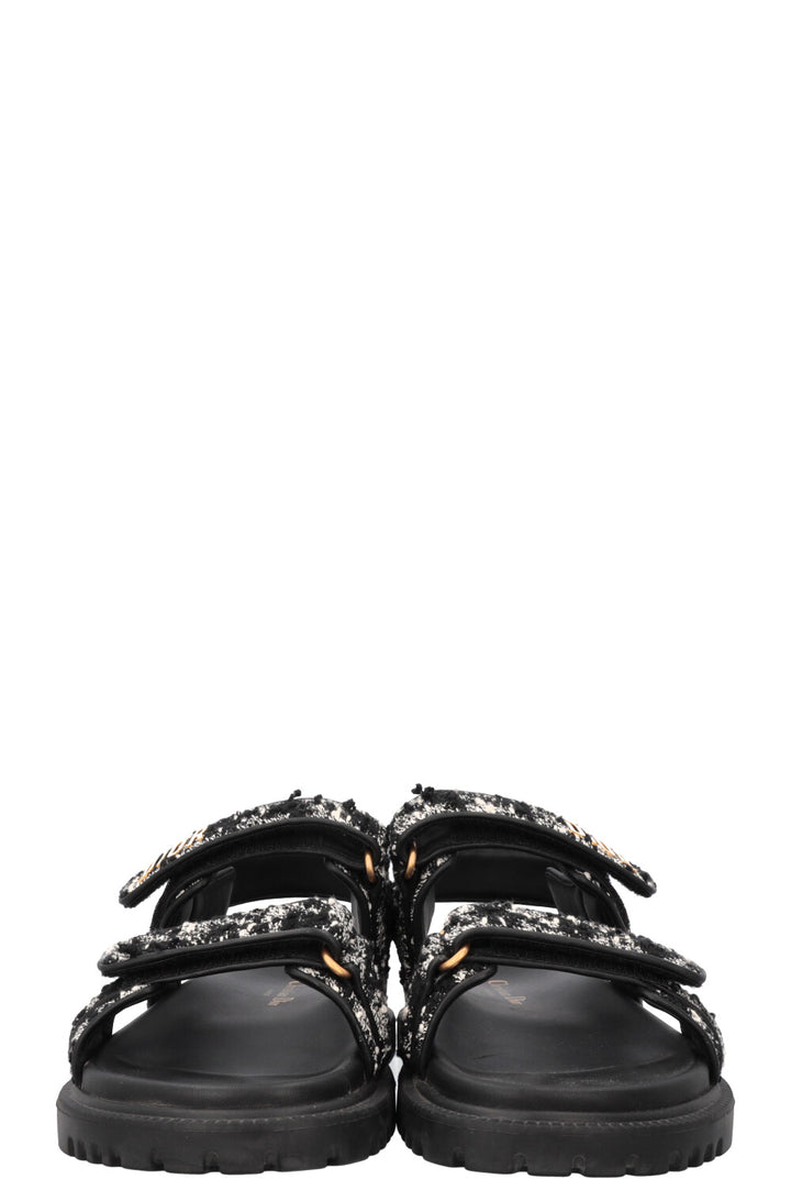 CHRISTIAN DIOR Dioract Tweed Sandals Black