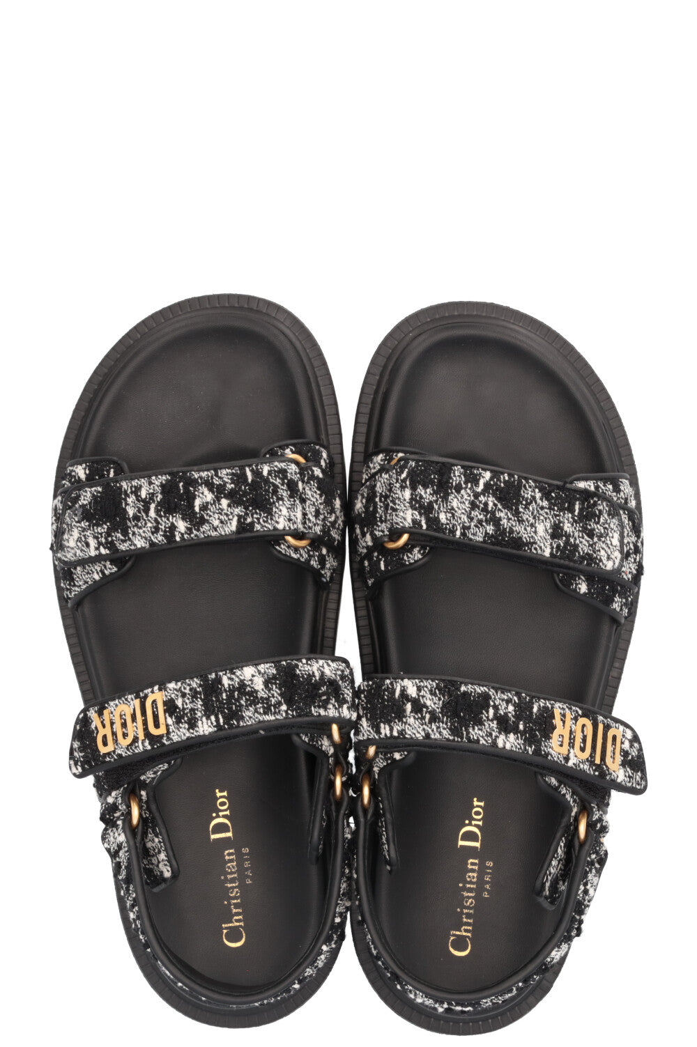 CHRISTIAN DIOR Dioract Tweed Sandals Black