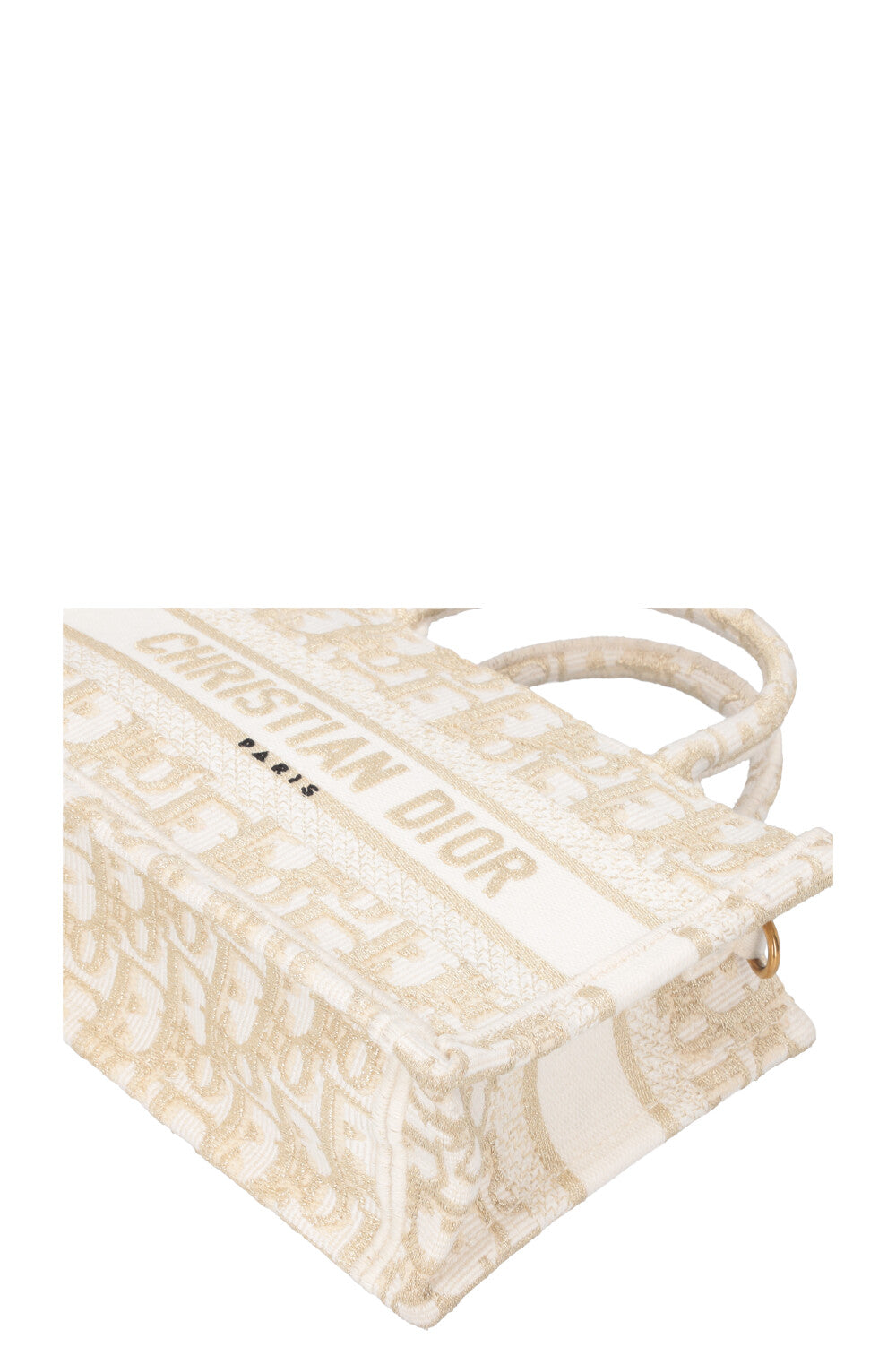 CHRISTIAN DIOR Mini Cabas Oblique Ivoire Or