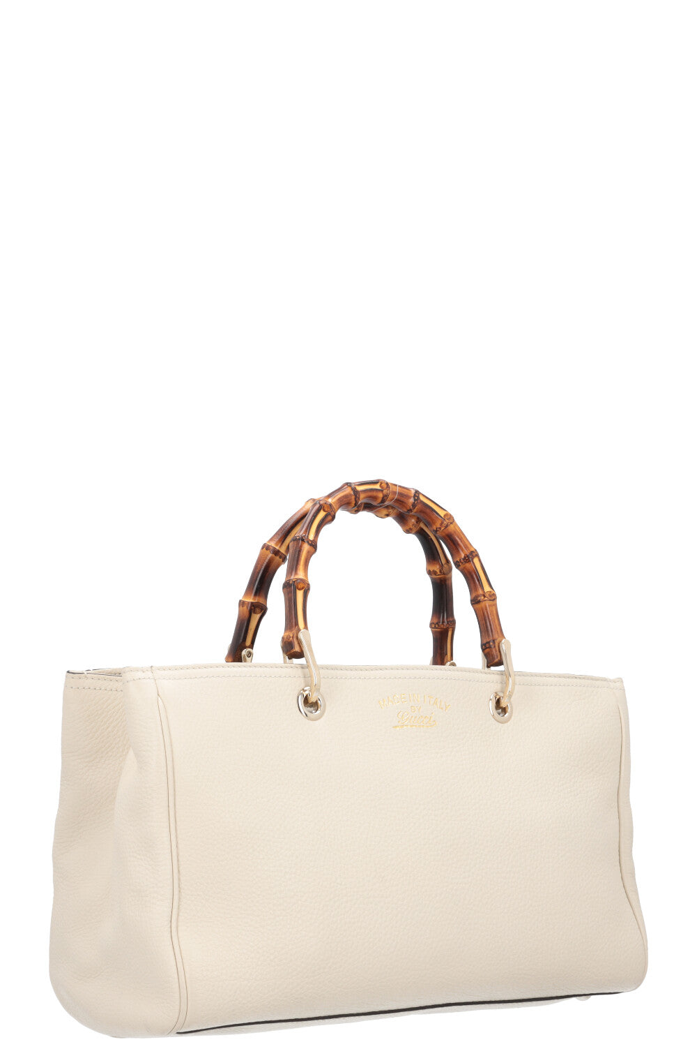 GUCCI 2 Way Bamboo Tote Ivory