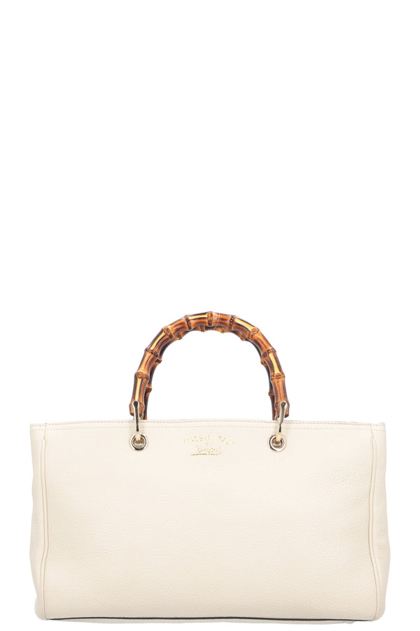 GUCCI 2 Way Bamboo Tote Ivory