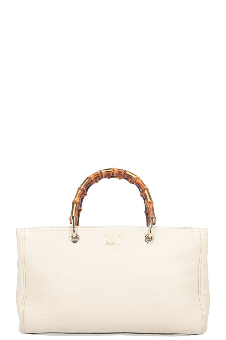 GUCCI 2 Way Bamboo Tote Ivory