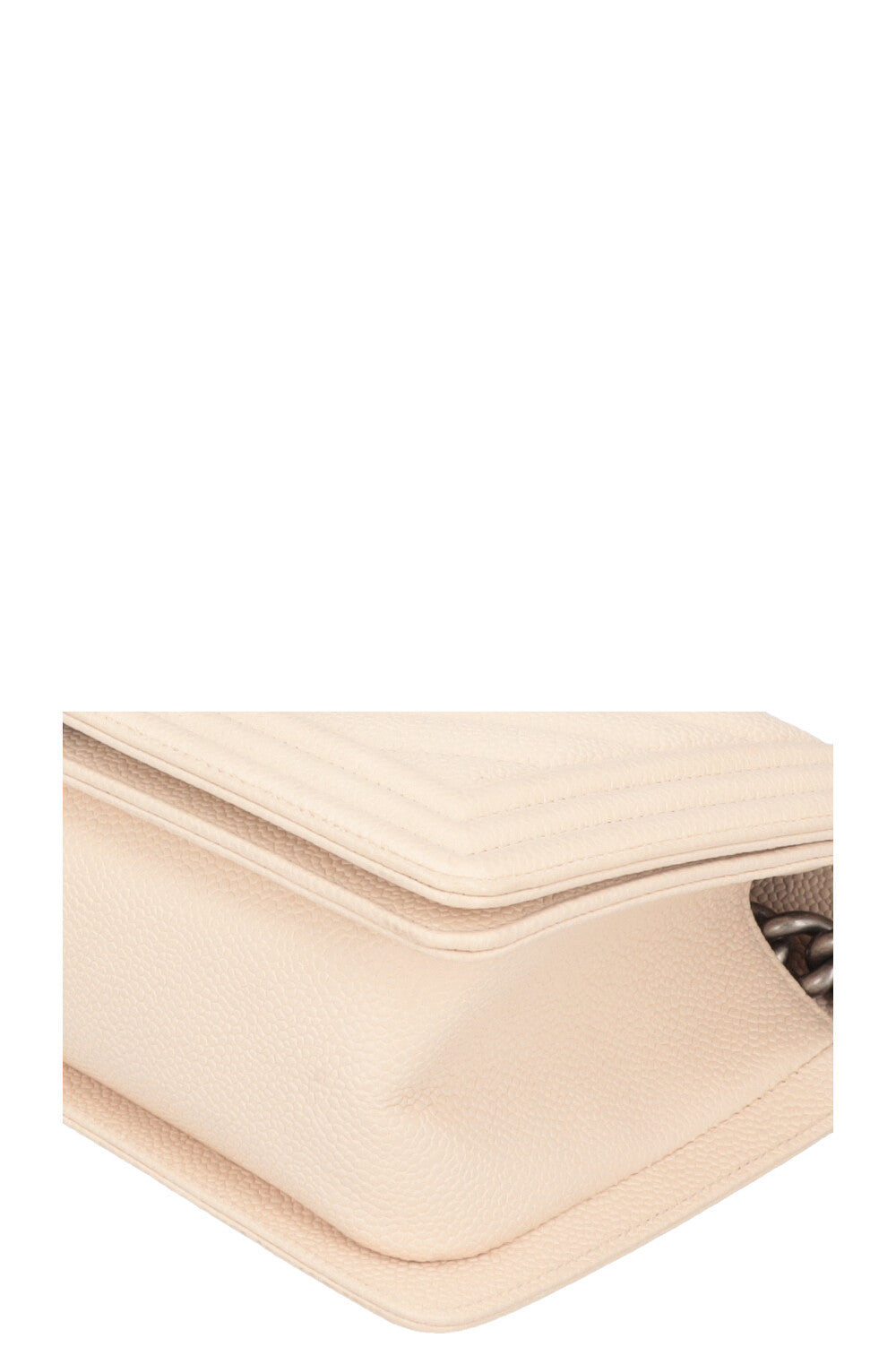 CHANEL Medium Boy Bag Chevron Quilted Stitch Ivory