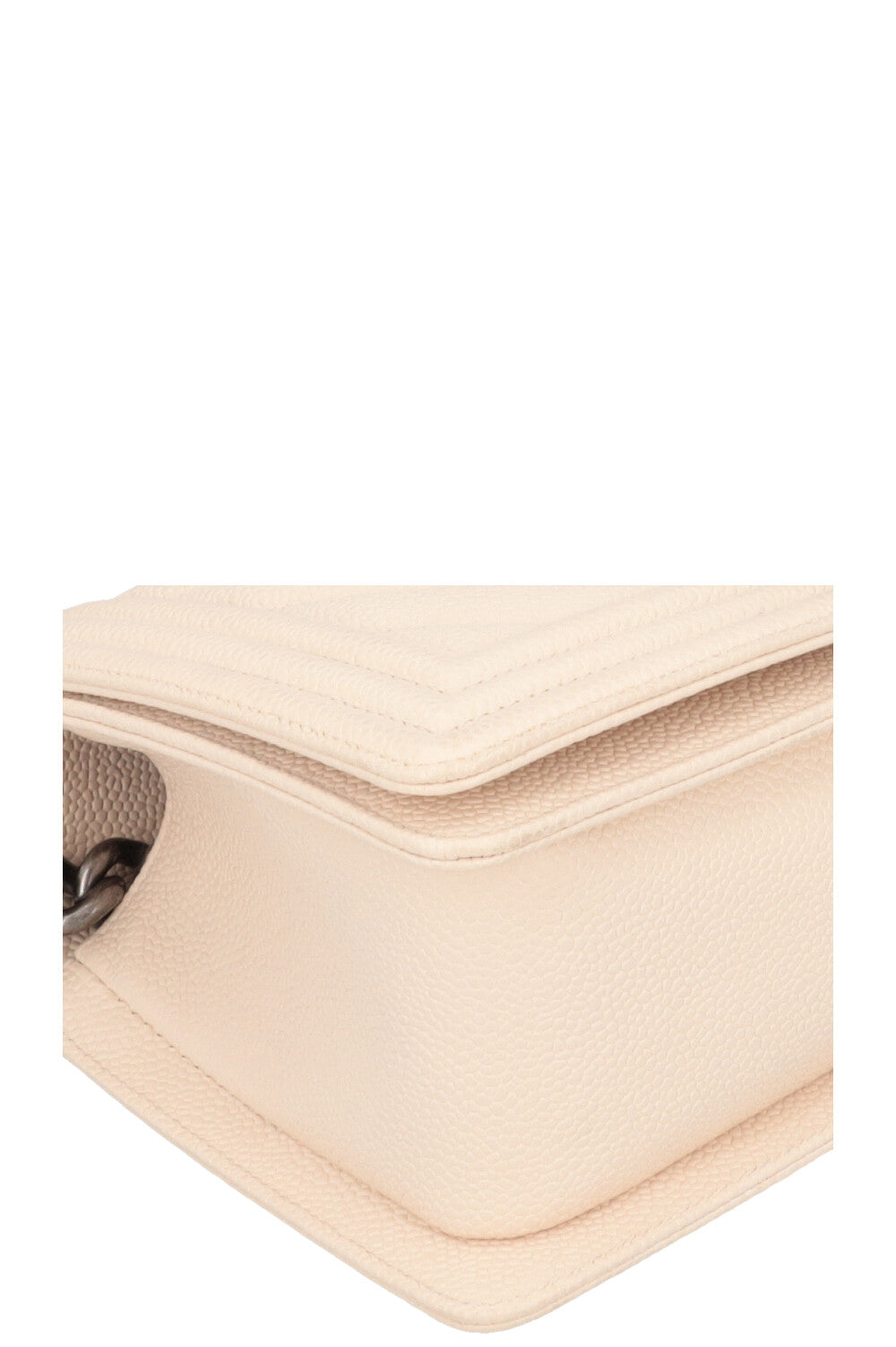 CHANEL Medium Boy Bag Chevron Quilted Stitch Ivory