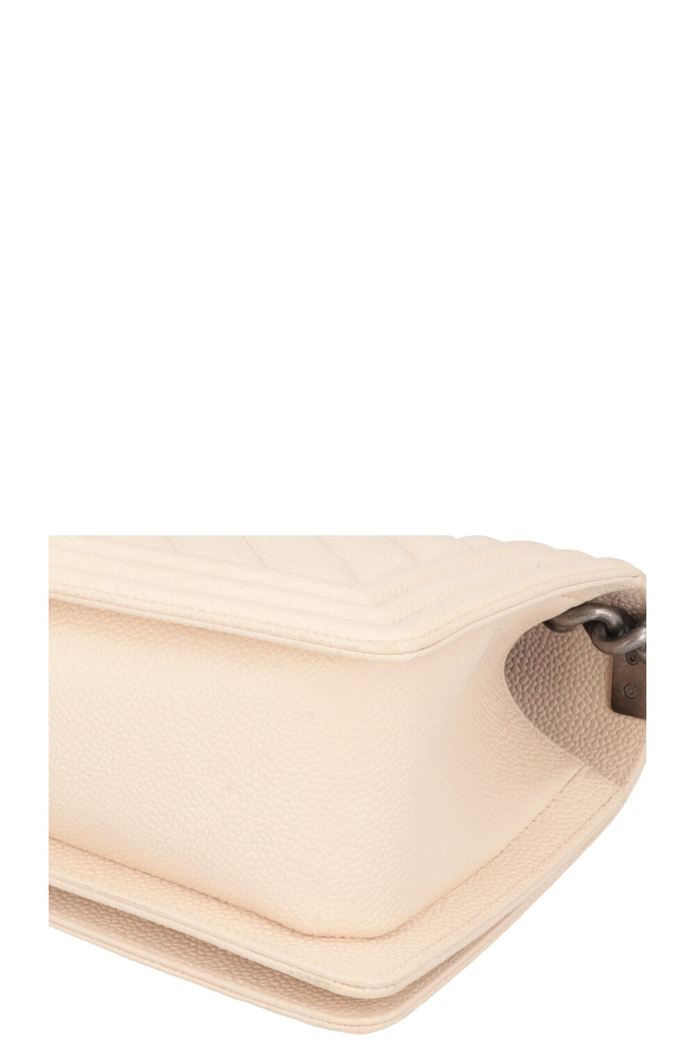 CHANEL Medium Boy Bag Chevron Quilted Stitch Ivory