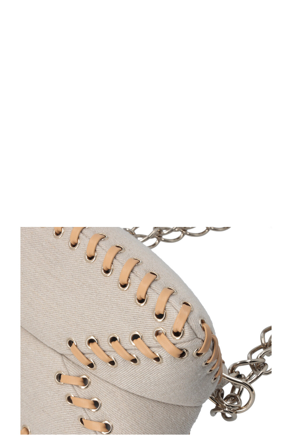 CHLOÉ Juana Shoulder Bag Canvas Grey Beige